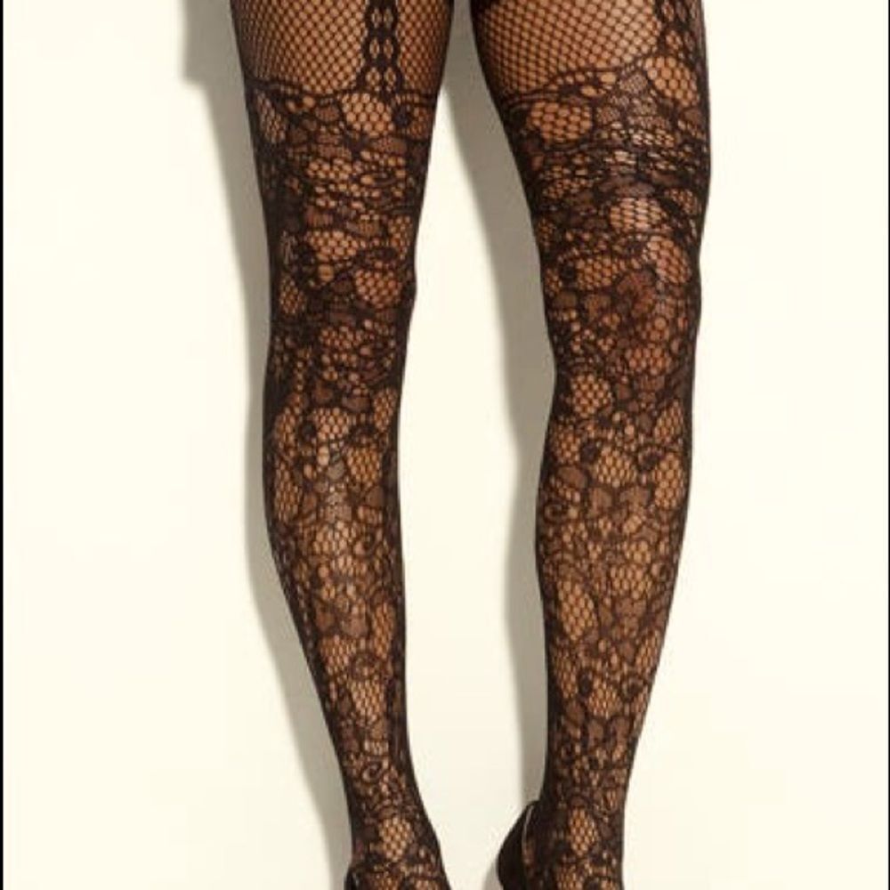 Betsey Johnson Faux Garter Fish Nets.